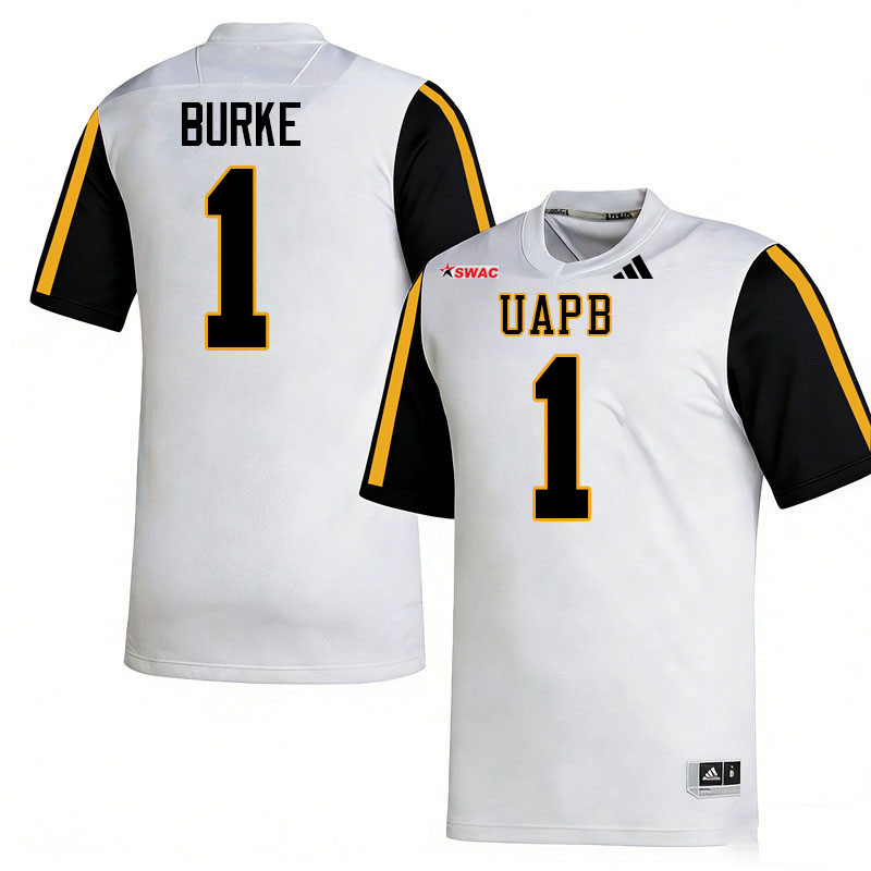 Arkansas-Pine Bluff Golden Lions #1 Kareem Burke College Football Jerseys,Uniforms-White